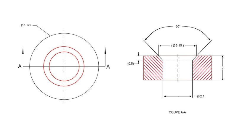 Rosettes – latón de múltiples dimensiones - para los cuchillos de montaje