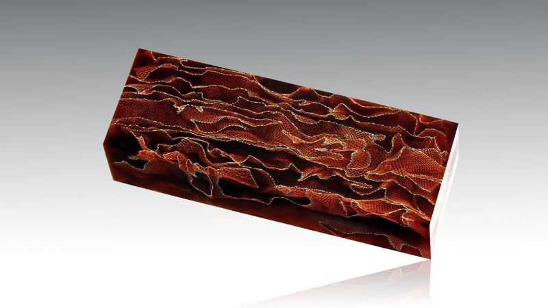 Alume "vague" - gaze d'aluminium et résine époxy  - pour coutellerie