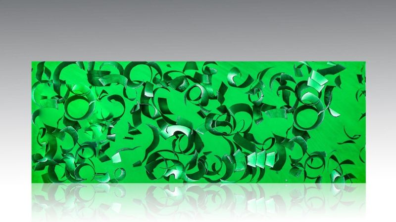 Funkfarbene Aluminium- und Epoxychips, Foto/thermochrom und phosphoreszierende