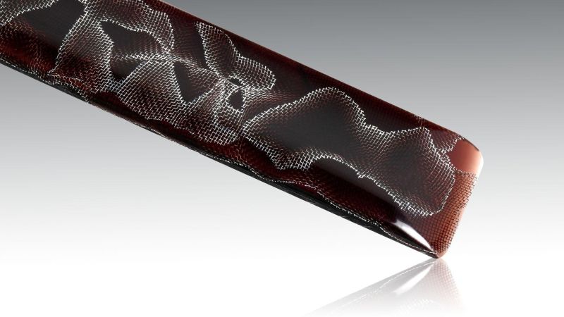 Alume "vague" - gaze d'aluminium et résine époxy  - pour coutellerie