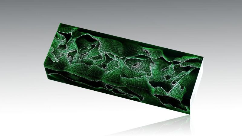 Alume "vague" - gaze d'aluminium et résine époxy  - pour coutellerie