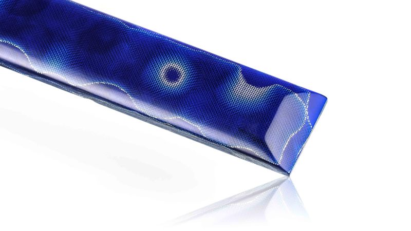 Alume "vague" - gaze d'aluminium et résine époxy  - pour coutellerie
