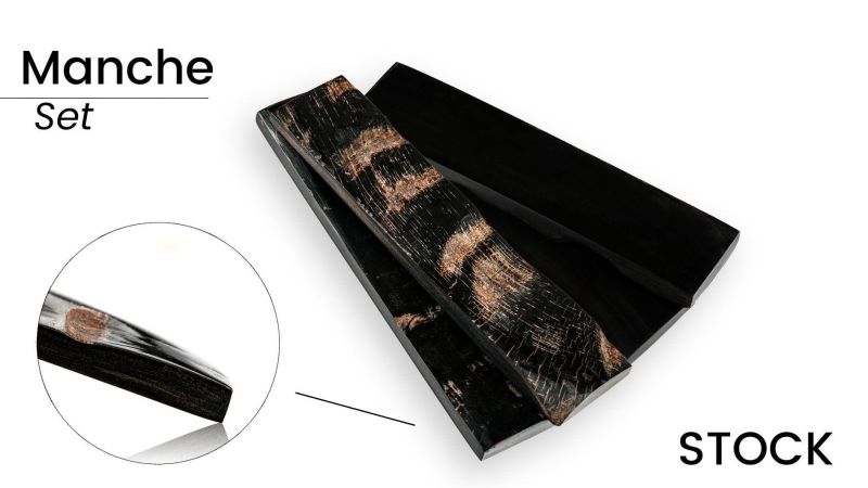 Croute de buffle d'inde en plaquette (x2) pour créateurs et coutellerie