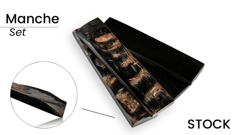 Croute de buffle d'inde en plaquette (x2) pour créateurs et coutellerie