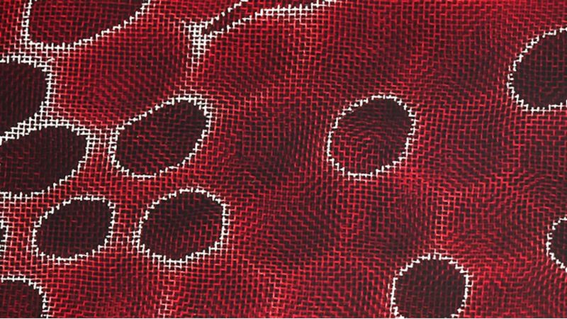 Alum "nid de wasps" - aluminium gauze and epoxy resin - for cutlery