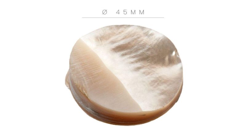 Pion aus weißem Perlmutt - Durchmesser 44 mm - Dicke 8 mm