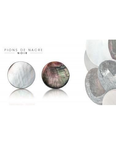 Pions de nacre : blanche, noir, jaune (lot de 100grs)