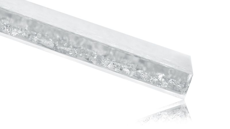 Inclusion of real gold, silver, brass, or copper leaf - PMMA resin - made in France