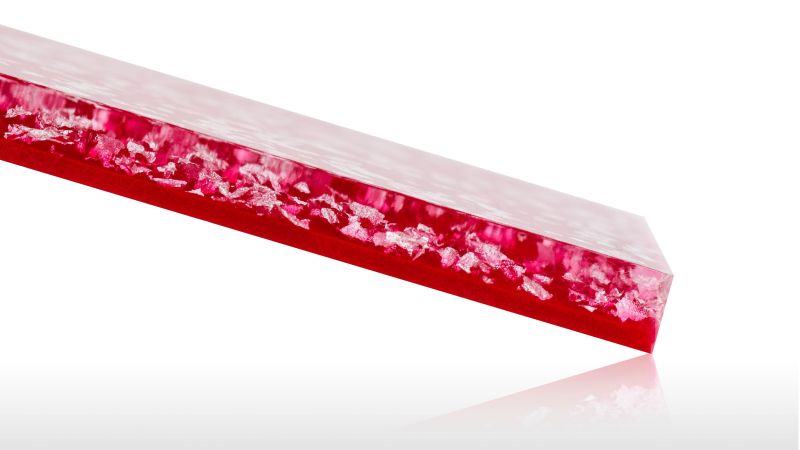 Inclusion of real gold, silver, brass, or copper leaf - PMMA resin - made in France