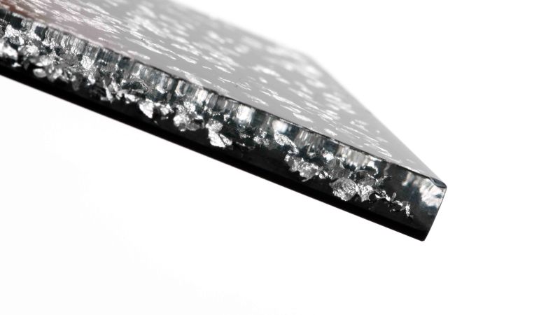 Inclusion of real gold, silver, brass, or copper leaf - PMMA resin - made in France