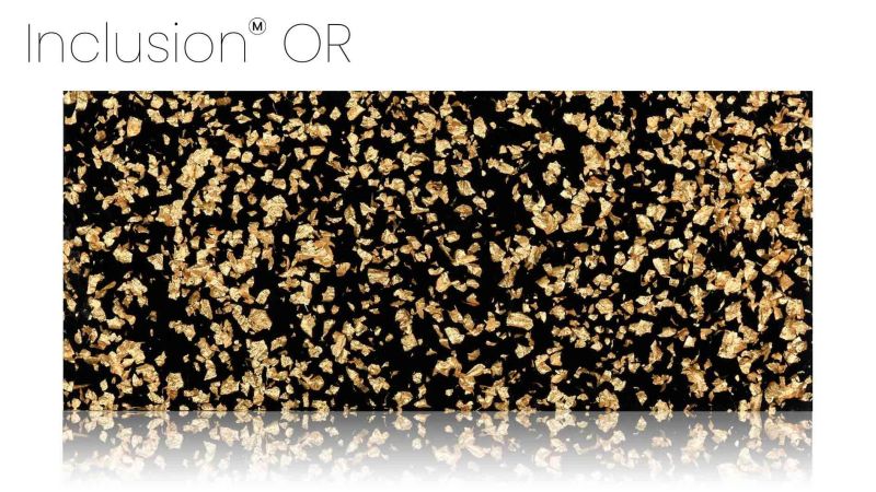 Inclusion of real gold, silver, brass, or copper leaf - PMMA resin - made in France