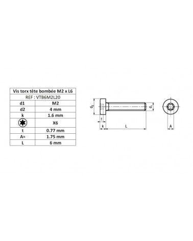 Stainless steel screw A2 curved head - multi-dimensional and color for knives