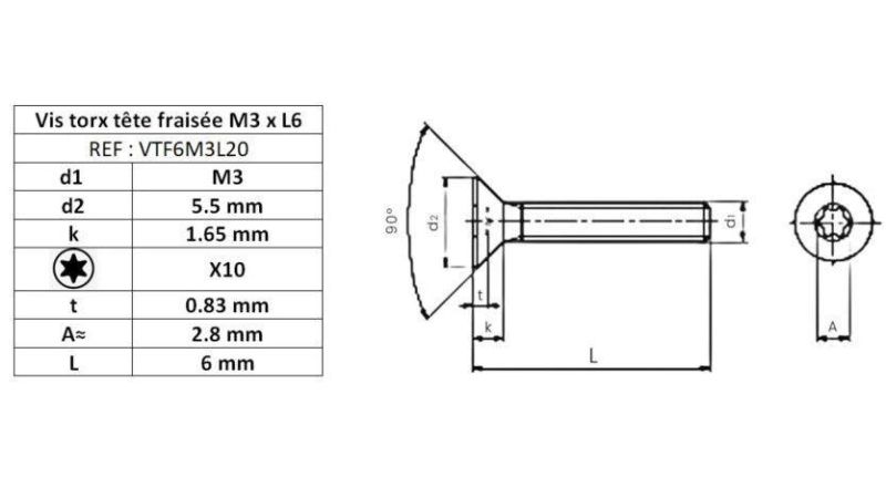 Tornillo de acero inoxidable A2 - varios tamaños y colores para cuchillos