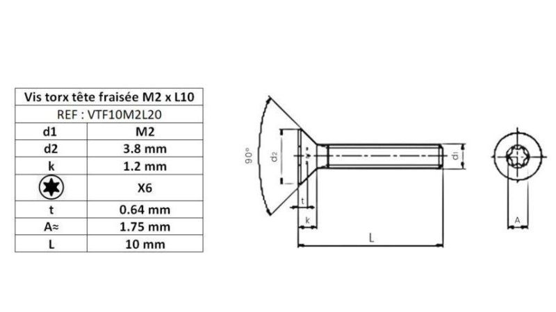 Tornillo de acero inoxidable A2 - varios tamaños y colores para cuchillos