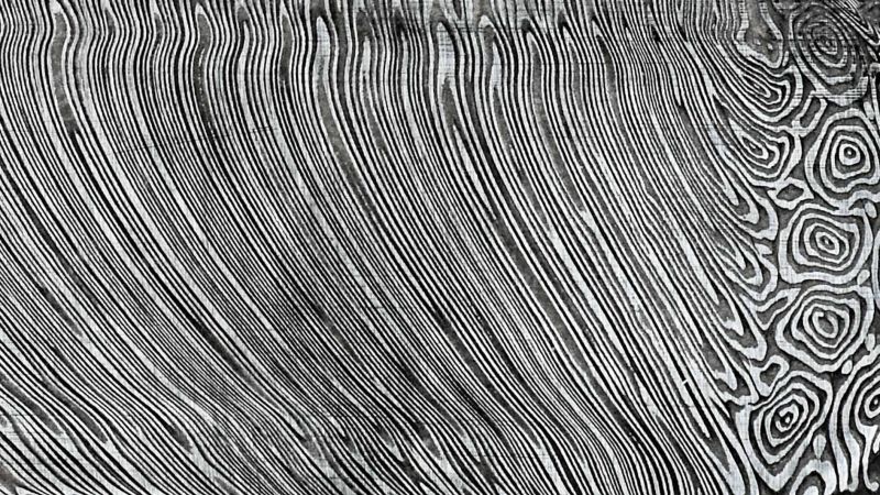 Barre de Damasteel, damas aux inspirations nordiques