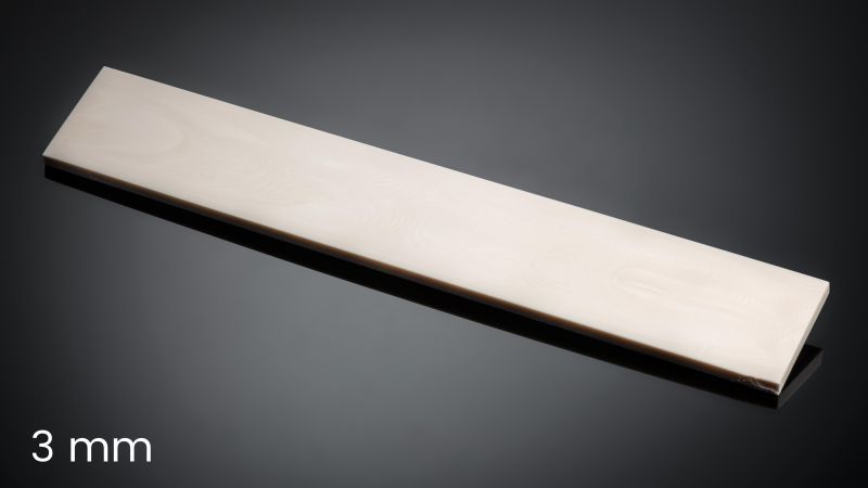 SUPER Elforyn plate - synthetic ivory with "Schreber line"