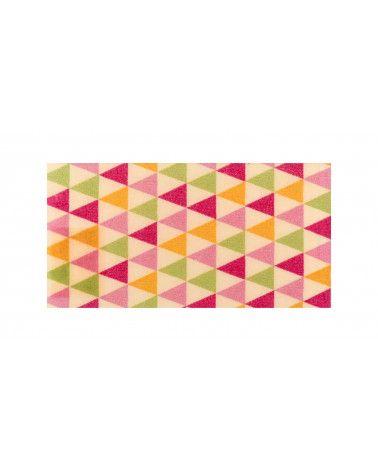 Plaque inclusion tissu motifs géométriques rouge