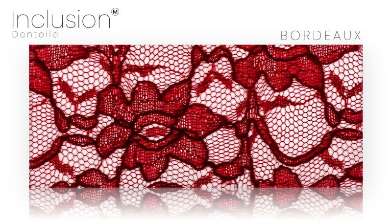 Inclusions de véritable tissus dentelle - Résine PMMA - made in France