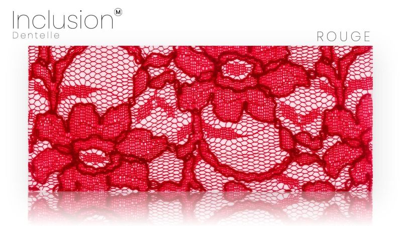 Inclusions de véritable tissus dentelle - Résine PMMA - made in France