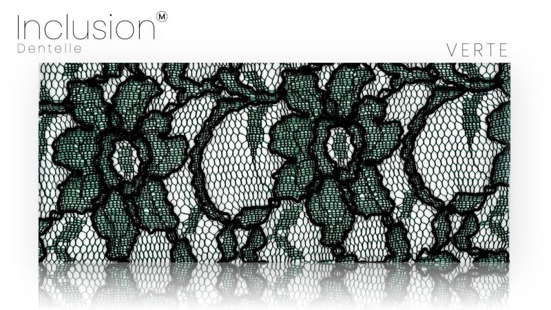 Inclusions de véritable tissus dentelle - Résine PMMA - made in France