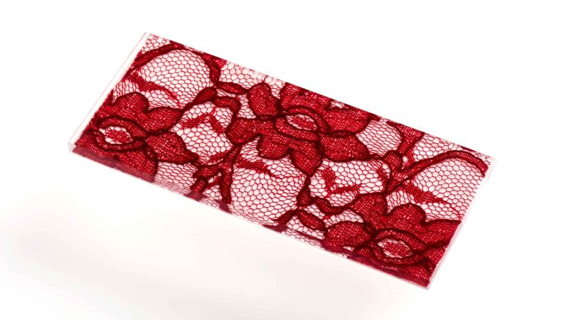 Inclusions de véritable tissus dentelle - Résine PMMA - made in France