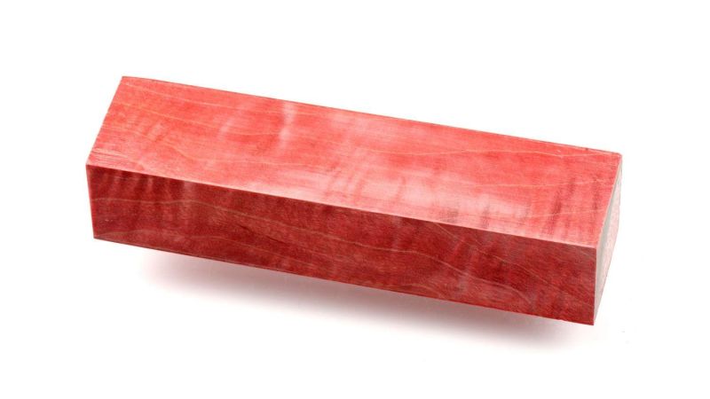 Stabilisiertes gewelltes Ahornblock von Raffir - Rot