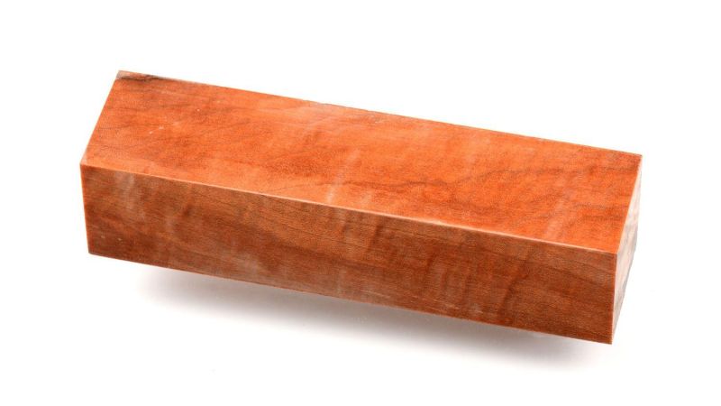 Stabilized curly maple block by Raffir - Orange