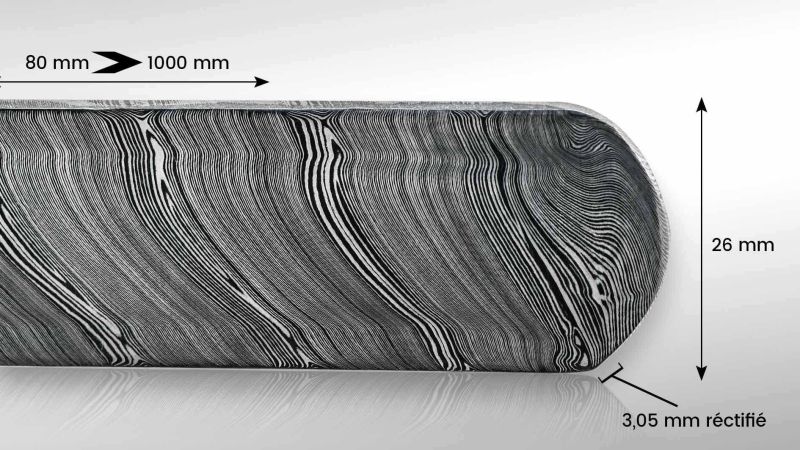 Barre de Damasteel, damas aux inspirations nordiques