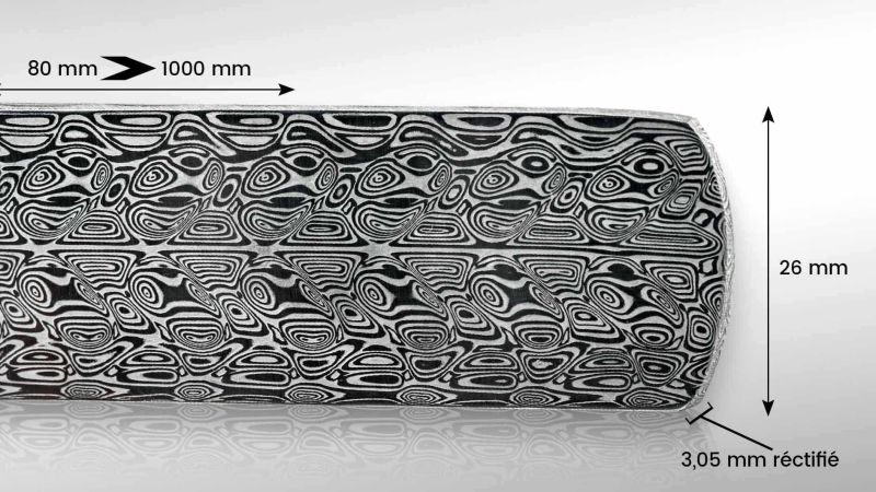 Barre de Damasteel, damas aux inspirations nordiques