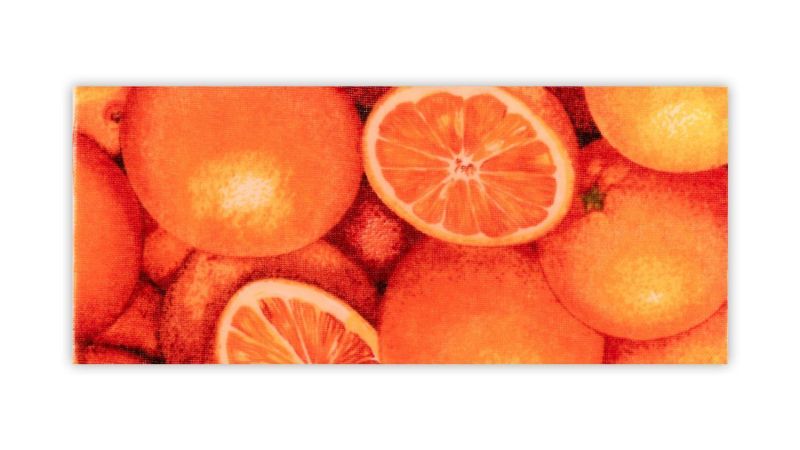 Einschlussplatte mit Orangenstoff