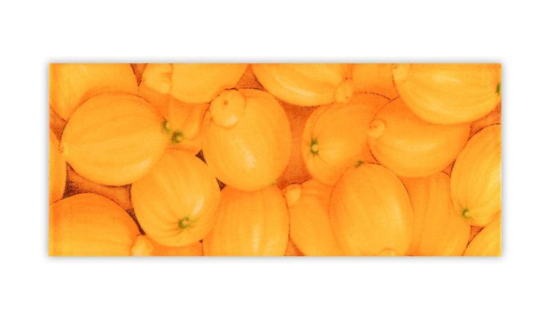 Plaque inclusion tissus citron jaune - fond champagne