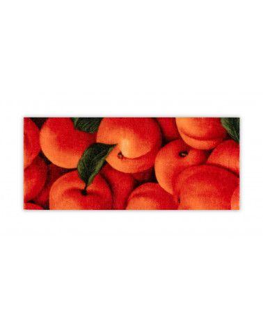 Plaque inclusion tissus ABRICOT - fond beige -