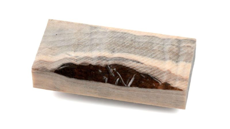 Stabilized curly chestnut burl block - Raffir - Superior quality