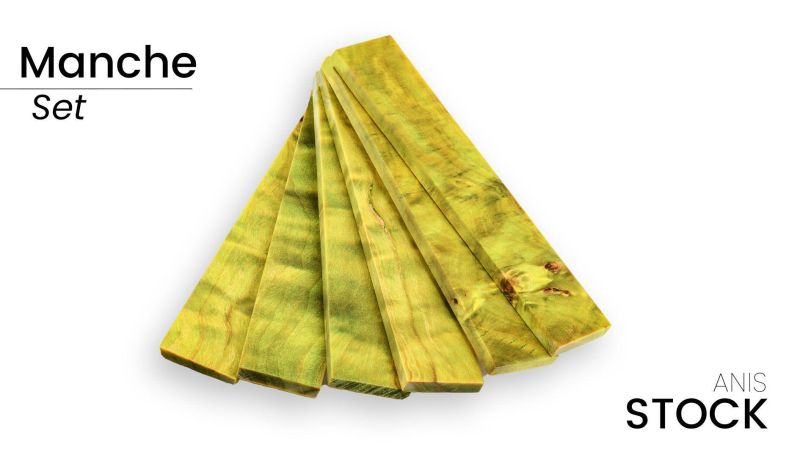 Stabilized Flamed Poplar Handle - For Artisan - Striking Colors - Raffir