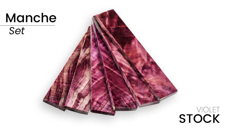 Manche peuplier flammé stabilisé - pour artisan - couleurs saisissantes - Raffir