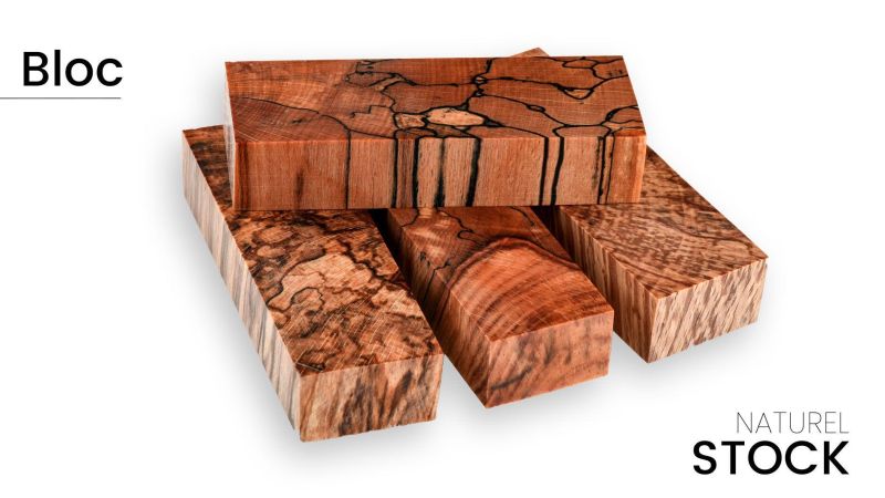 Stabilized end-grain heated beech block - multi-colored - Raffir