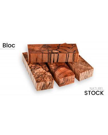 Stabilized end-grain heated beech block - multi-colored - Raffir
