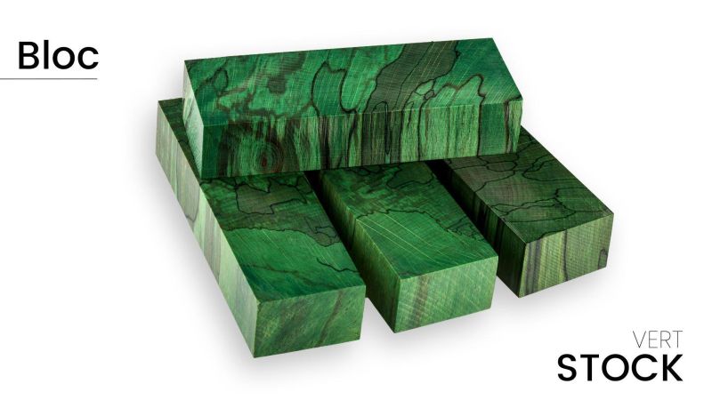 Stabilized end-grain heated beech block - multi-colored - Raffir