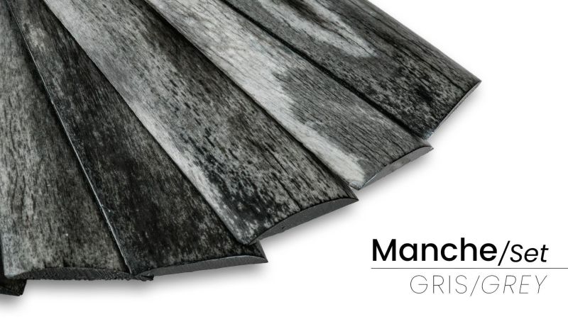 Manico di Os di Cammello Tinto e Stabilizzato in Francia (Fette x2) - Colore Colpente e Grande Resistenza