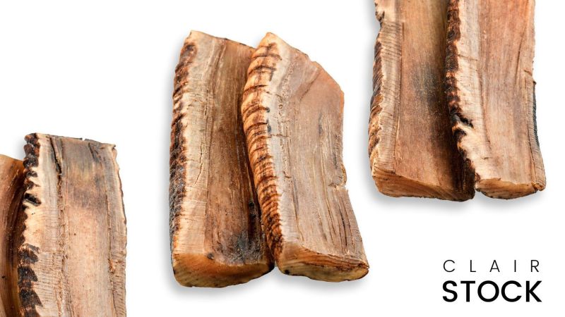 Manico in corteccia di montone appiattita grezza - aspetto primitivo