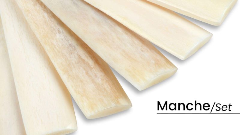 Mango de Hueso de Camello Tinte y Estabilizado en Francia (Placas x2) - Color Impactante y Gran Resistencia