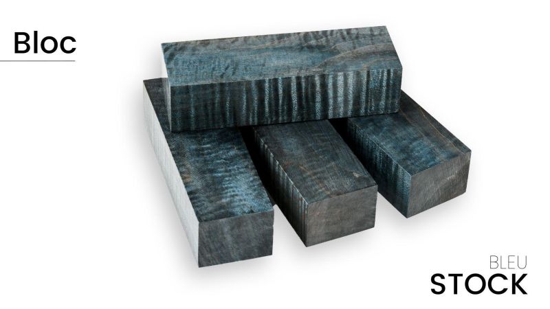 Bloc érable ondé stabilisé - multi couleur - facile à travailler - Raffir