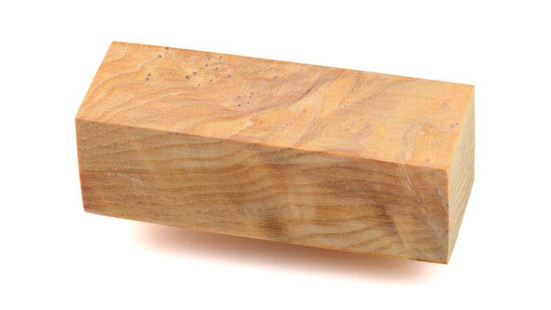 Stabilisiertes Eschen-Wurzelholzblock - Orange