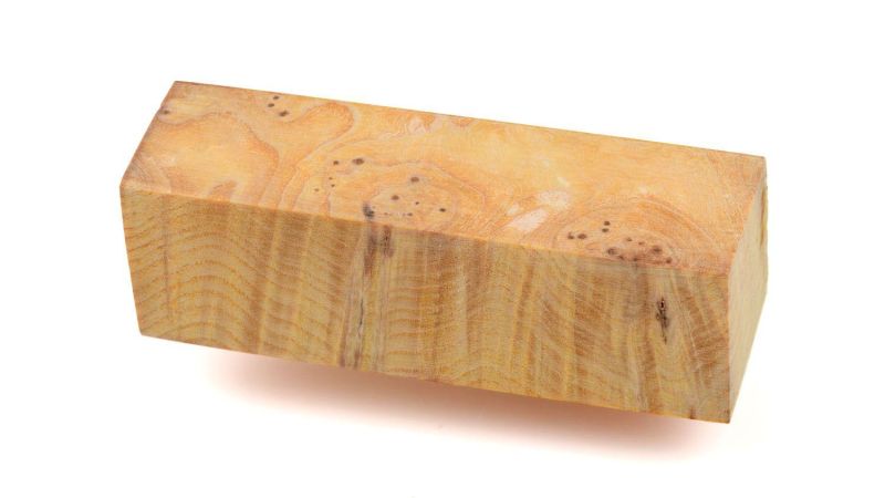 Stabilisiertes Eschen-Wurzelholzblock - Orange