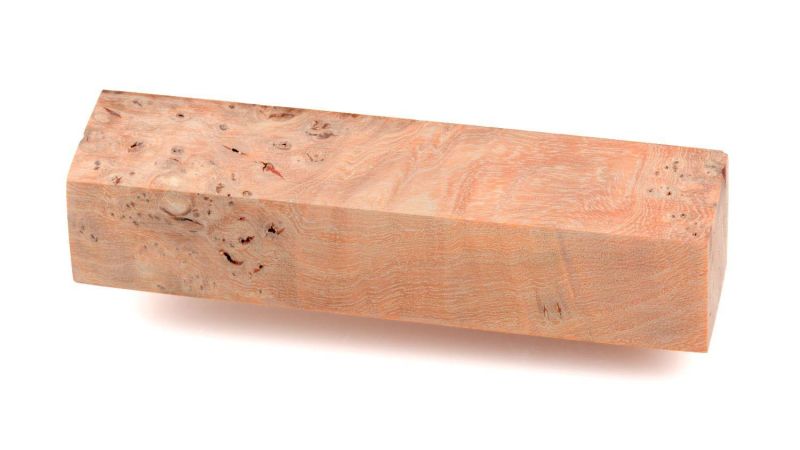 Stabilisiertes Eschen-Wurzelholzblock - Orange