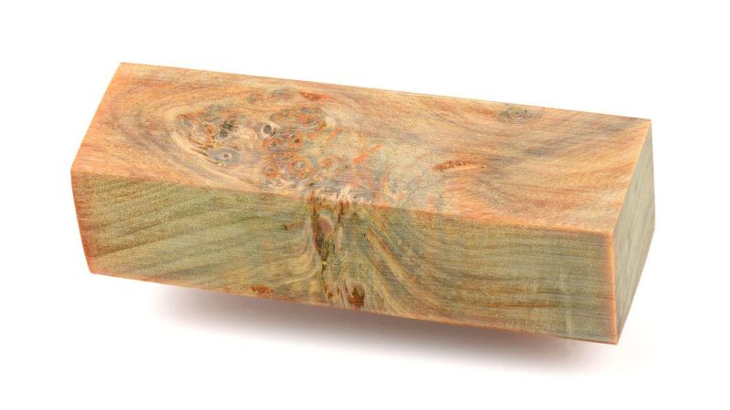 Bloque de nudo de álamo estabilizado - Oro