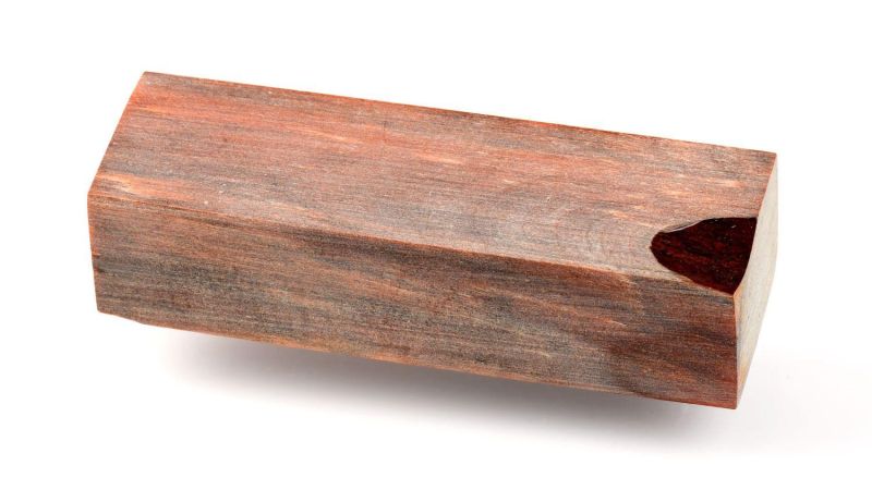 Stabilized spalted poplar block - Orange