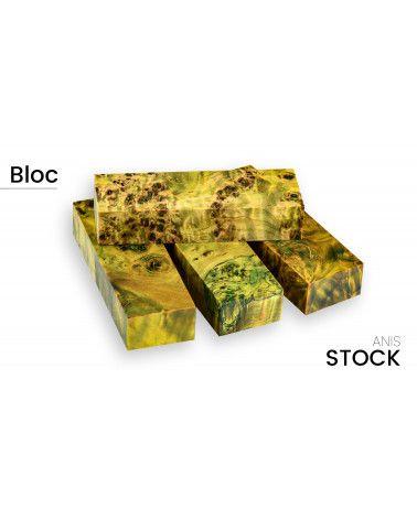 Stabilized Poplar burl block - Striking colors - for artisans - Raffir 2