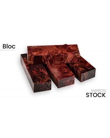 Stabilized Poplar burl block - Striking colors - for artisans - Raffir 2