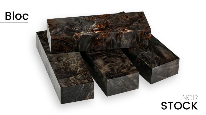 Stabilized Poplar burl block - Striking colors - for artisans - Raffir